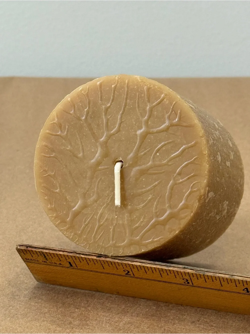 Root Timberline BEESWAX 3x3 Pillar Candle Unscented Clean Burning USA Rustic Eco
